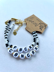 Handgemaakte armbandenset | F#CK CANCER