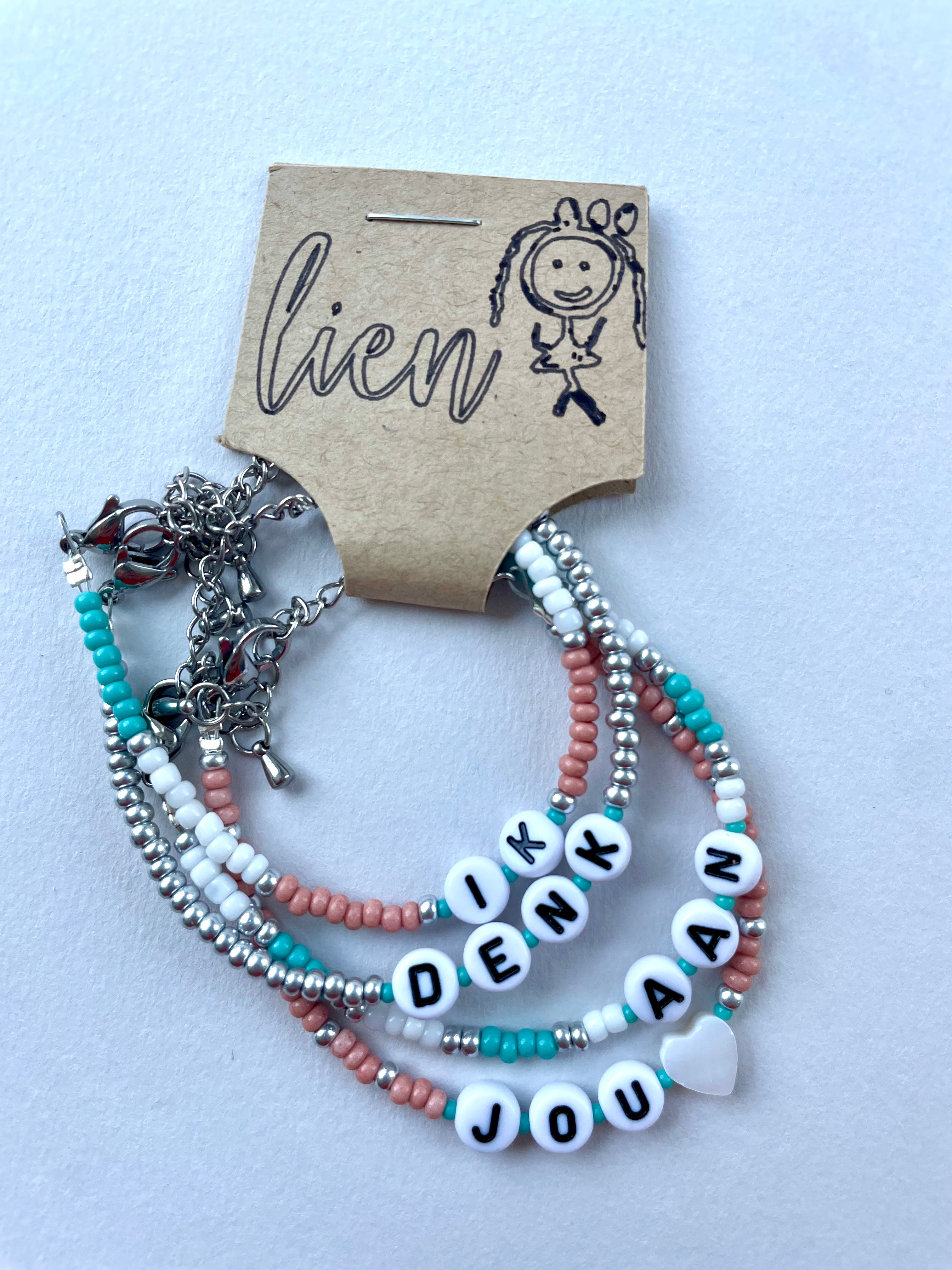 Handgemaakte armbandenset | IK DENK AAN JOU